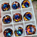 Ultra Rare Vitrail Dark, Vintage Swarovski Rhinestone 48ss Dentelle, with Settings