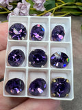 Cardinal Purple 47ss Vintage Swarovski Rhinestone, Dark-Purple Crystal, with Settings