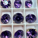 Cardinal Purple 47ss Vintage Swarovski Rhinestone, Dark-Purple Crystal, with Settings