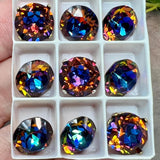 Ultra Rare Vitrail Dark, Vintage Swarovski Rhinestone 48ss Dentelle, with Settings