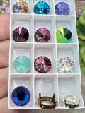 Swarovski Crystal Rhinestone With Setting, 10mm Rivoli 10 Current & Discontinued Colors