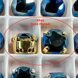 Metallic Blue, 29ss & 39ss Swarovski Crystal Rhinestones with Settings