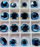 Metallic Blue, 29ss & 39ss Swarovski Crystal Rhinestones with Settings
