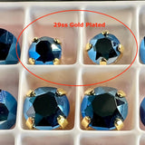 Metallic Blue, 29ss & 39ss Swarovski Crystal Rhinestones with Settings