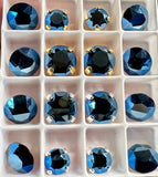 Metallic Blue, 29ss & 39ss Swarovski Crystal Rhinestones with Settings