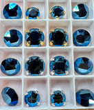 Metallic Blue, 29ss & 39ss Swarovski Crystal Rhinestones with Settings