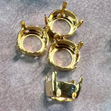45ss - 50ss Rhinestone Settings, Silver Plated, Gold Plated Prong-Settings