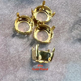 45ss - 50ss Rhinestone Settings, Silver Plated, Gold Plated Prong-Settings