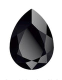 Jet 10x7mm Swarovski Crystal Rhinestone 4320 Pear Shape, With Setting