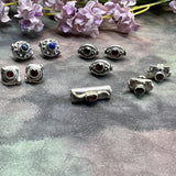 Vintage Handcrafted .925 Sterling Silver Bali Gemstone Beads, Amethyst, Jade, Garnet, Tourmaline