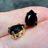 Jet 10x7mm Swarovski Crystal Rhinestone 4320 Pear Shape, With Setting