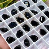 Jet 10x7mm Swarovski Crystal Rhinestone 4320 Pear Shape, With Setting
