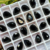 Jet 10x7mm Swarovski Crystal Rhinestone 4320 Pear Shape, With Setting