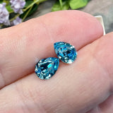 Aquamarine 8x6mm Pear Shape Swarovski Crystal Rhinestone With Setting