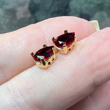 Siam 8x6mm Pear Shape, Swarovski Crystal Rhinestone With SP or GP Setting
