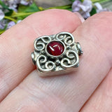 Vintage Handcrafted .925 Sterling Silver Bali Gemstone Beads, Amethyst, Jade, Garnet, Tourmaline