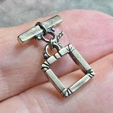 Vintage Bali Style, SquarVintage Bali-Style Square Toggle Clasp – Antique Silver Finish