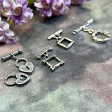 Vintage Bali Style, SquarVintage Bali-Style Square Toggle Clasp – Antique Silver Finish