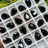 Jet 10x7mm Swarovski Crystal Rhinestone 4320 Pear Shape, With Setting