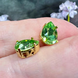 Peridot ReCreated 10x7mm Swarovski Crystal Rhinestone 4320 Pear With  Settings
