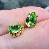 Peridot ReCreated 10x7mm Swarovski Crystal Rhinestone 4320 Pear With  Settings