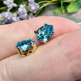 Aquamarine 8x6mm Pear Shape Swarovski Crystal Rhinestone With Setting