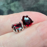 Siam 8x6mm Pear Shape, Swarovski Crystal Rhinestone With SP or GP Setting