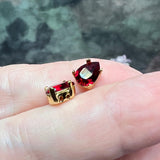 Siam 8x6mm Pear Shape, Swarovski Crystal Rhinestone With SP or GP Setting