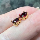 Siam 8x6mm Pear Shape, Swarovski Crystal Rhinestone With SP or GP Setting