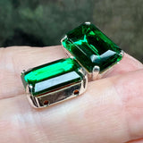 Emerald Vintage 16x11mm Crystal Rhinestones Octagon 4610 with Settings