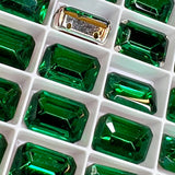 Emerald Vintage 16x11mm Crystal Rhinestones Octagon 4610 with Settings