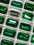 Emerald Vintage 16x11mm Crystal Rhinestones Octagon 4610 with Settings