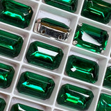 Emerald Vintage 16x11mm Crystal Rhinestones Octagon 4610 with Settings