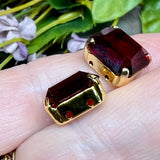 Garnet 12x10mm Swarovski Crystal Rhinestone, Transparent Art 4600 With Setting