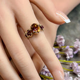 Handmade Anastasia Topaz & Amethyst Statement Ring (Made to Order) in SS or 14K GF