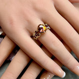Handmade Anastasia Topaz & Amethyst Statement Ring (Made to Order) in SS or 14K GF