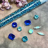Artisan Palette: Vintage Sapphire & Light Turquoise Crystal Kit (10-Piece)