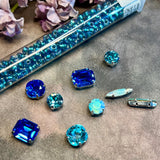 Artisan Palette: Vintage Sapphire & Light Turquoise Crystal Kit (10-Piece)