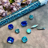 Artisan Palette: Vintage Sapphire & Light Turquoise Crystal Kit (10-Piece)