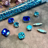 Artisan Palette: Vintage Sapphire & Light Turquoise Crystal Kit (10-Piece)