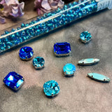 Artisan Palette: Vintage Sapphire & Light Turquoise Crystal Kit (10-Piece)