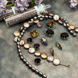 Victorian Gothic Rose Gold Pearl & Crystal Bead Soup Jewelry Making Mix, Premium 15pc Lot