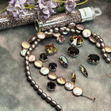 Victorian Gothic Rose Gold Pearl & Crystal Bead Soup Jewelry Making Mix, Premium 15pc Lot