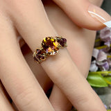 Handmade Anastasia Topaz & Amethyst Statement Ring (Made to Order) in SS or 14K GF
