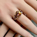 Handmade Anastasia Topaz & Amethyst Statement Ring (Made to Order) in SS or 14K GF
