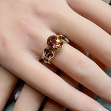 Handmade Anastasia Topaz & Amethyst Statement Ring (Made to Order) in SS or 14K GF