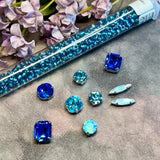 Artisan Palette: Vintage Sapphire & Light Turquoise Crystal Kit (10-Piece)