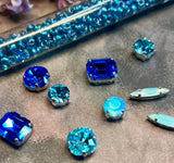 Artisan Palette: Vintage Sapphire & Light Turquoise Crystal Kit (10-Piece)