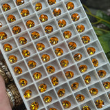 Dark Orange 34ss  - 7mm Swarovski Crystal Rhinestone, with Settings, Bead Embroidery (4 Pieces)