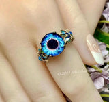 18mm Glass Eyes in Bezel Settings – Cat Eye & Round Pupil Craft Supplies for Polymer Clay, Jewelry & Doll Making